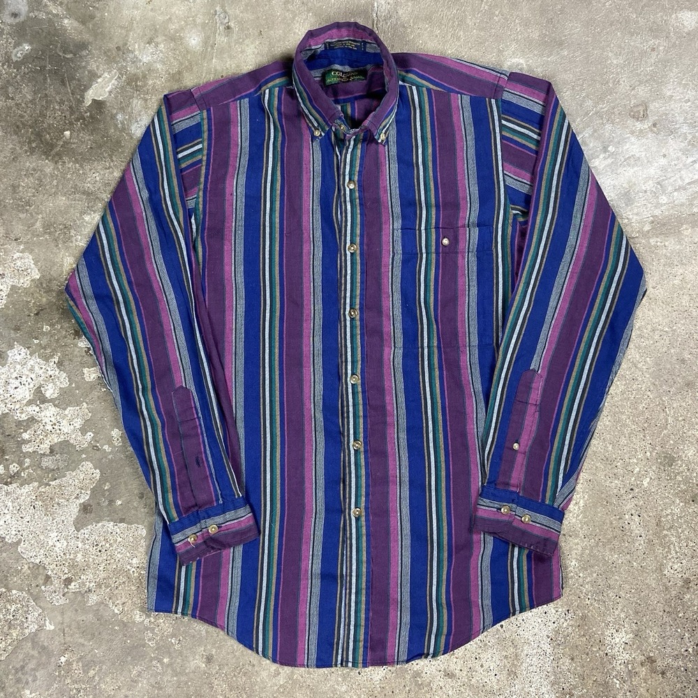 Vintage Alexander Julian Colours Button Down Size Small Purple Color Block